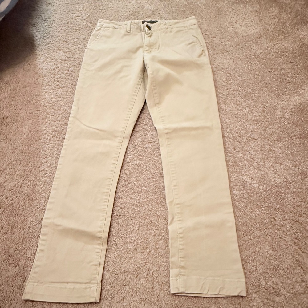 Aeropostale Skinny Chino Pants Tan Khaki Stretch Twill 27/28 Mens